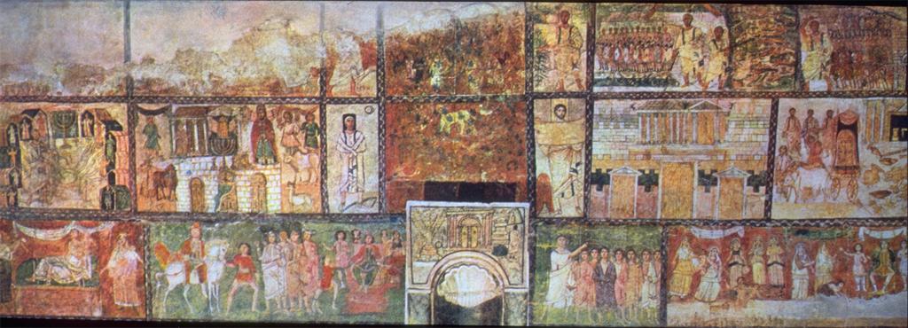 Wall frescoes of the Dura-Europos synagogue, Syria, 244-256 AD