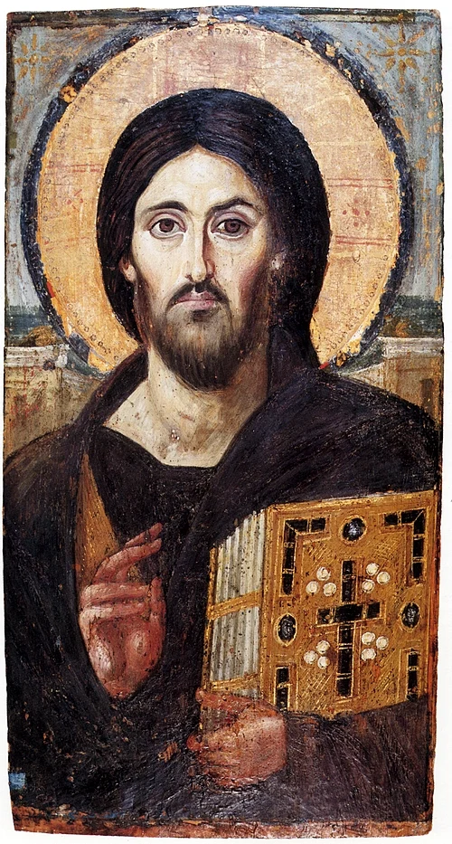 Christ Pantocrator, encaustic icon, c. 550 AD, Saint Catherine's Monastery, Sinai