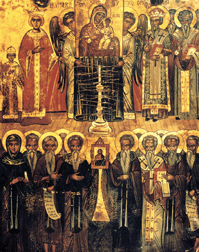 Triumph of Orthodoxy icon, the veneration of icons affirmed by council