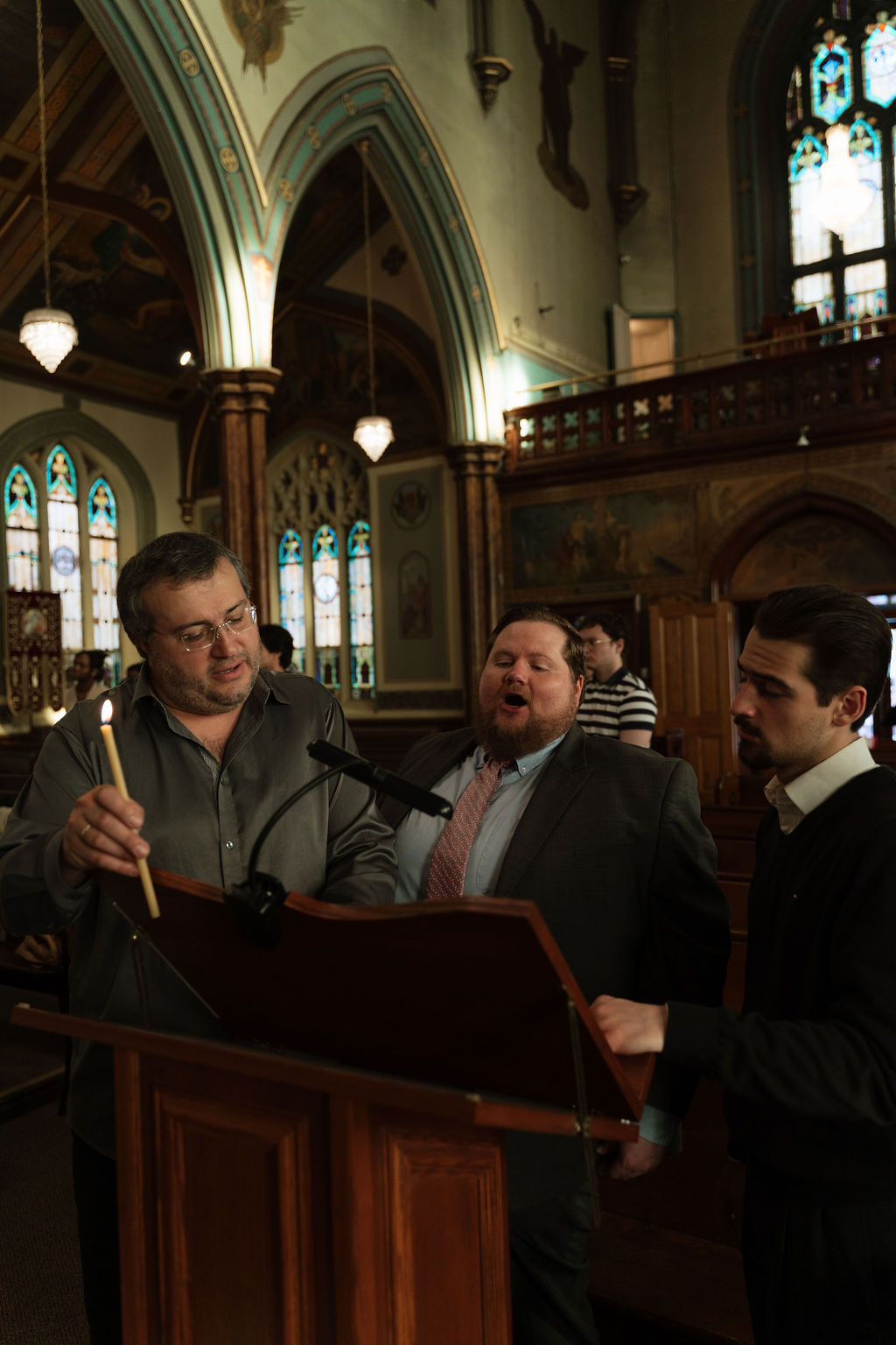 The reader at the ambo during the Liturgy