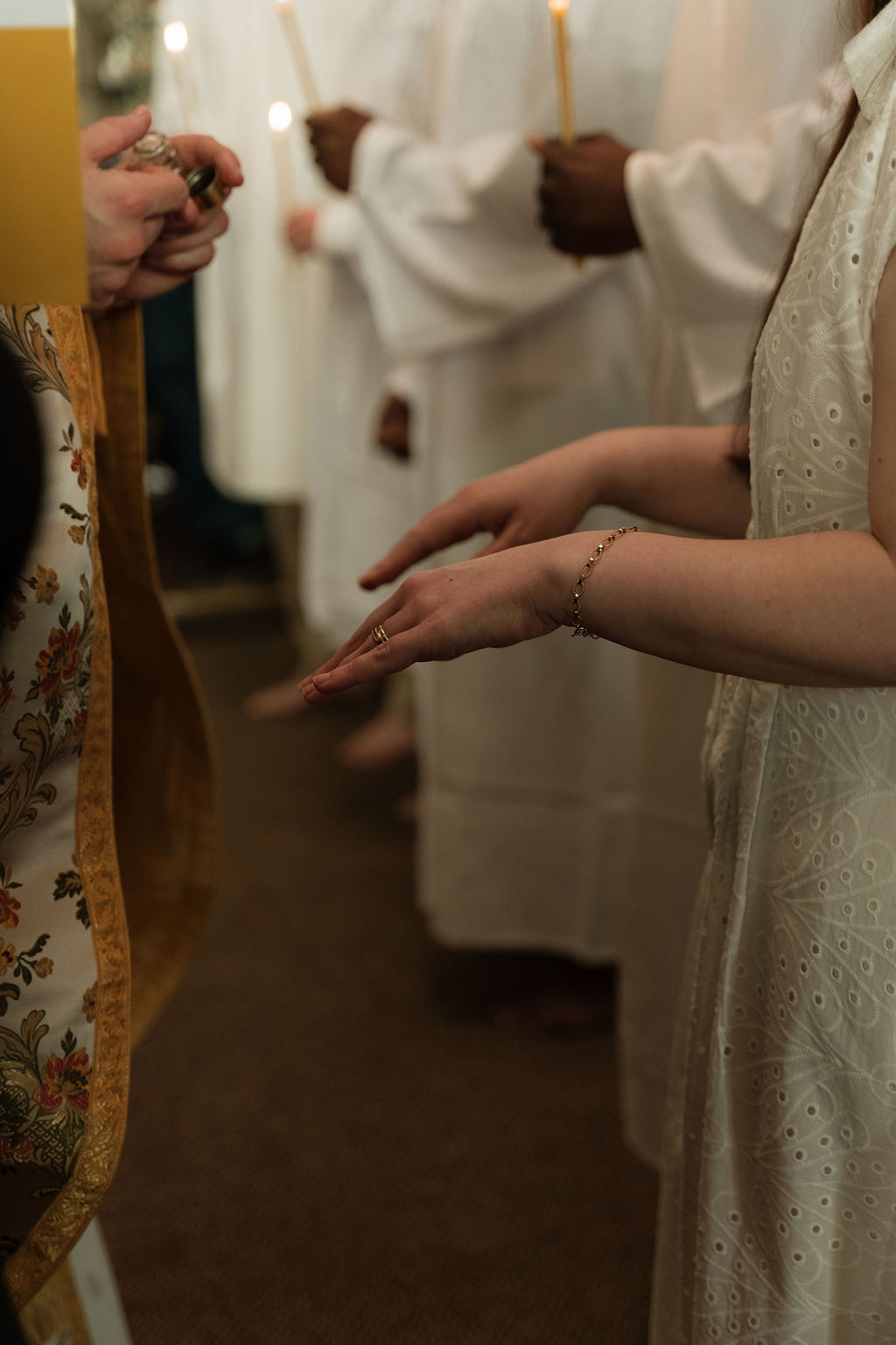 A blessing given during the Liturgy